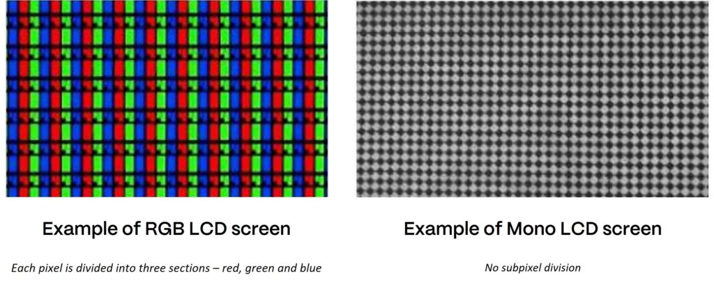 examples of lcd rgb and monochromatic screens in dental 3D printing